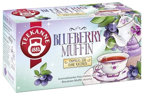 Image of Teekanne Blueberry Muffin Fruit Infusion Tea – Sweet Blueberry & Muffin-Flavoured Blend with Apples, Hibiscus – 18 Tea Bags