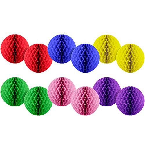 Robelli Juego de 12 bolas de panal colgantes de papel, multicolor Cover