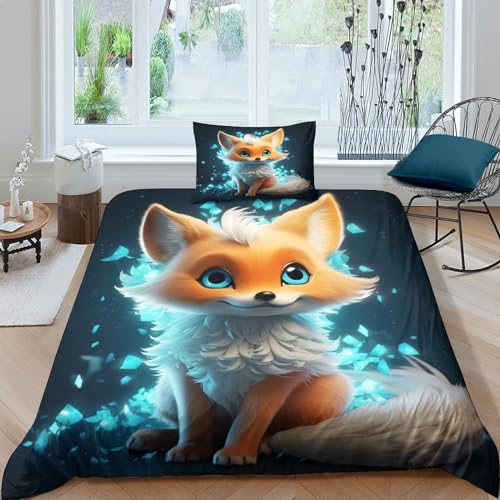 Housse de couette renard avec fermeture éclair pour changer son lit sans effort