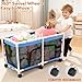 FIOBEE Toy Box for Girls Boys with See-Through Mesh & 360° Rotating Wheels Toy Chest Organizer Easy Install Stuffed Animal Storage for Nursery Playroom Toy Storage Bin, Black