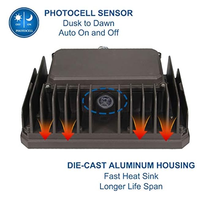 DAKASON 100W LED Flood Light 5000K Outdoor Security Lighting Fixture