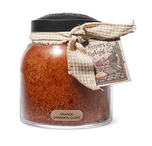 A Cheerful Giver - Orange Cinnamon Clove Papa Scented Glass Jar Candle (34oz) with Lid & True to Life Fragrance Made in USA