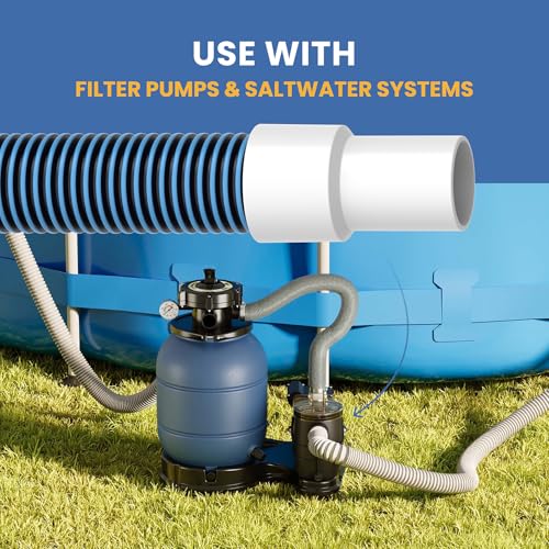 Tuyau d'aspiration de piscine étanche de 3.8 cm avec adaptateur universel et colliers de serrage