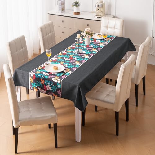 Image of HOKIPO Modern Grace Table Cloth for 6 Seater, 55x86 in, Spring Aura