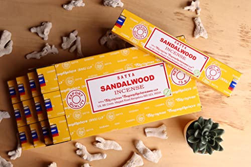 EARTH Satya Sandalwood Incense Sticks 15 GMS (Pack of 12) (Green Certified) Indian Perfumed Hand Rolled Agarbatti Perfect for Worship,Relaxation - Image 3