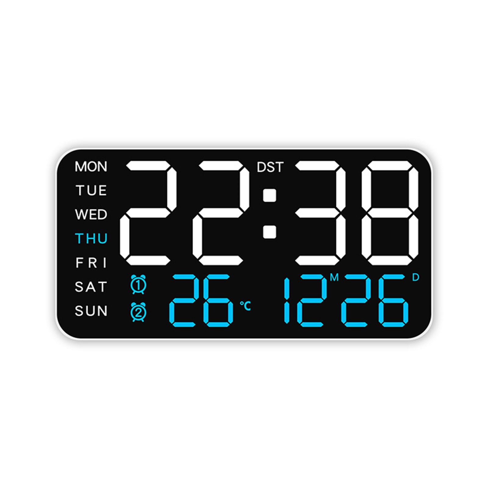 YROHGKPN LED Digital Wall Clock Large Display Alarm Clock Perfect for Home Gym Decors and Senior Time Management Large Display