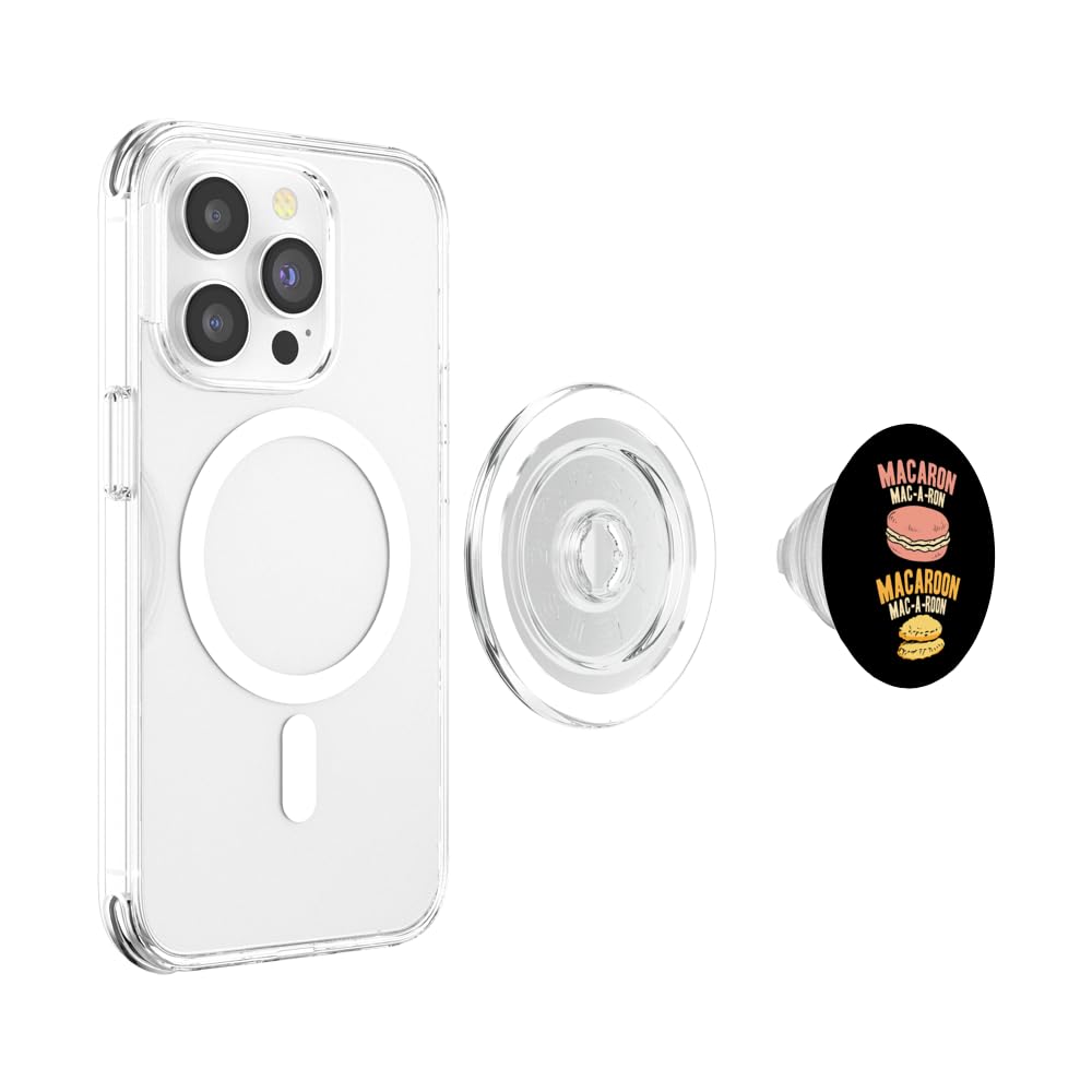 Women Macaron Clothes Macaroon Cookies Apparel PopSockets PopGrip for MagSafe, Clear - Image 3