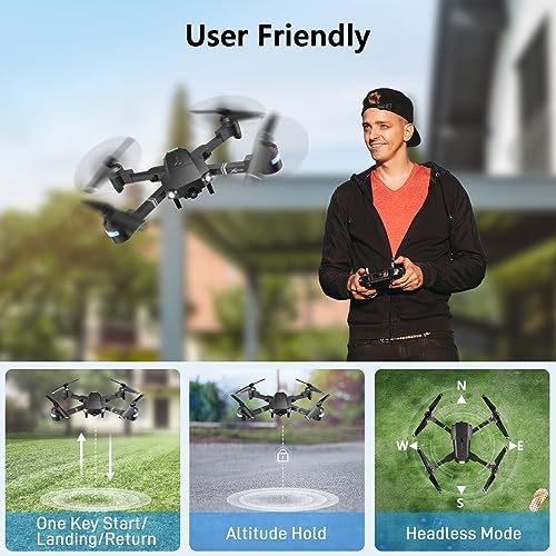 Drone With Camera For Adults, Attop 1080P Live Video 120° Wide Angle App-Controlled Camera Drone For Kids 8-12, Beginner Friendly With 1 Key Fly/Land/Return, Remote/Voice/Gesture/Gravity Control, Fpv Drone W/ Safe Emergency Stop, 360° Flip, Vr Mode, Carrying Case, 2 Batteries, Girls/Boys Gifts #TOP1