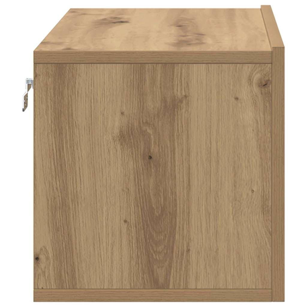 TV-Schrankset Wandmontiert Braun 60 x 30 x 30 cm Holzwerkstoff mit Regal und Türen, platzsparendes Lowboard für Wohnzimmer, Stauraum für Media, Kabelkanal und Gaming Zubehör