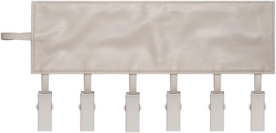 Yatow Foldable Travel Clothes Hangers, Portable Hanging Rack Laundry Hanger PU Leather with 6 Clips Stainless Steel for Drying Clothing Towels Diapers Underwear Socks,Lightweight (Gray)