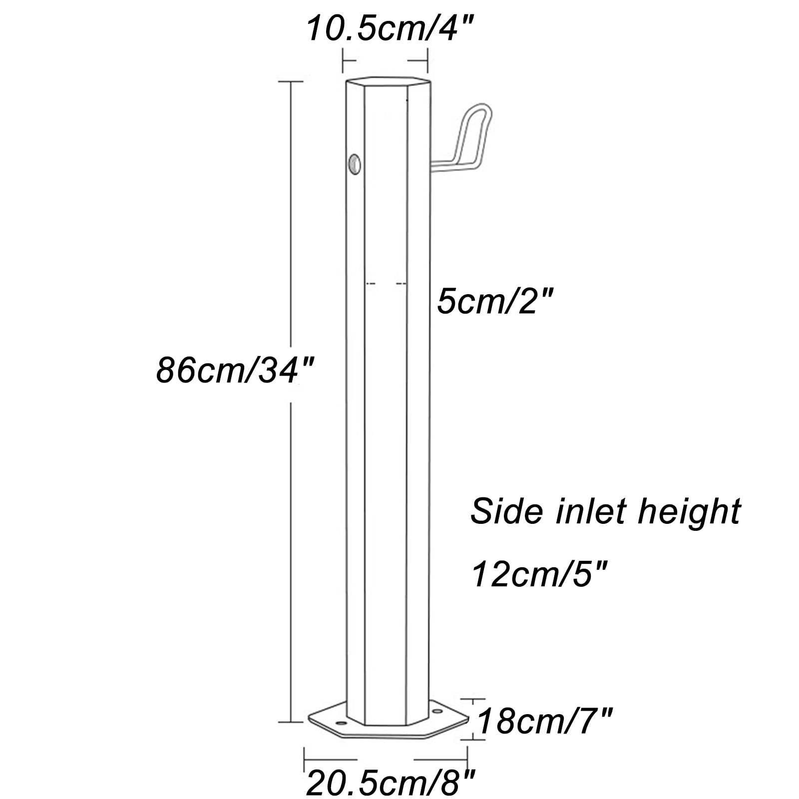 Colonne Jardin Verticale en Acier Inoxydable 304, Colonne Robinet Exterieur avec Robinet et Pistolet D'arrosage, pour Cour et Jardin(86x10.5cm/34x4in)