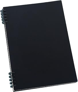 NVOQILIN Cuaderno profesional de plástico impermeable de tapa blanda recargable, hojas sueltas, papel rayado ancho para estudiantes y profesores