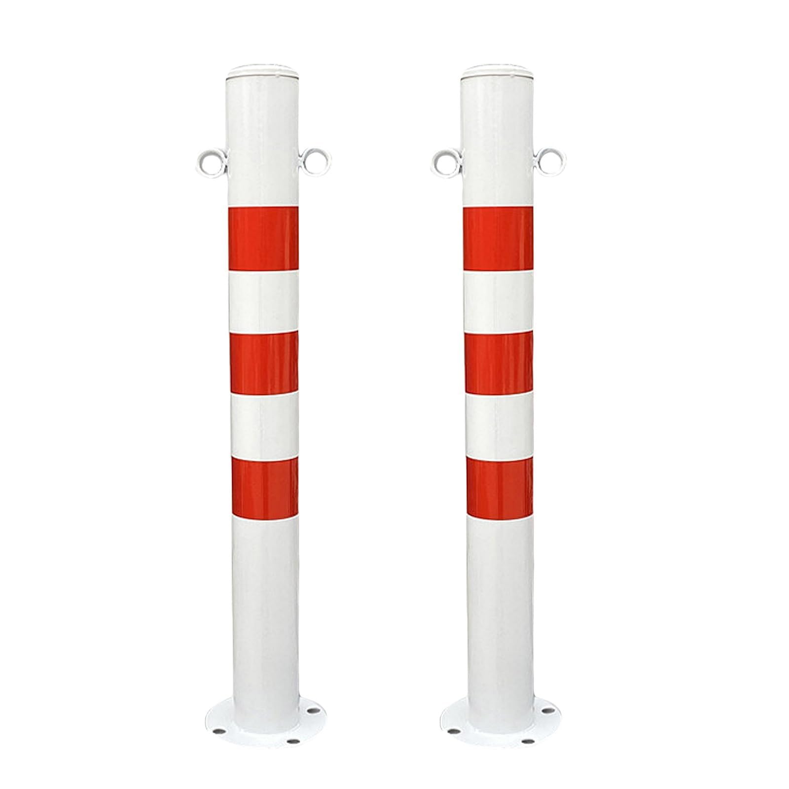 AYCDL Safety Bollard Steel Security Post Barrier Traffic Pole, Rustproof Waterproof Driveway Bollard Post, for Traffic Control/Driveway Barrier/Parking Pole,8pcs, Whi,2pcs