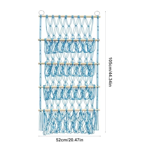 Organiseur de en macramé et filet de rangement bohème pour libérer le sol - 4