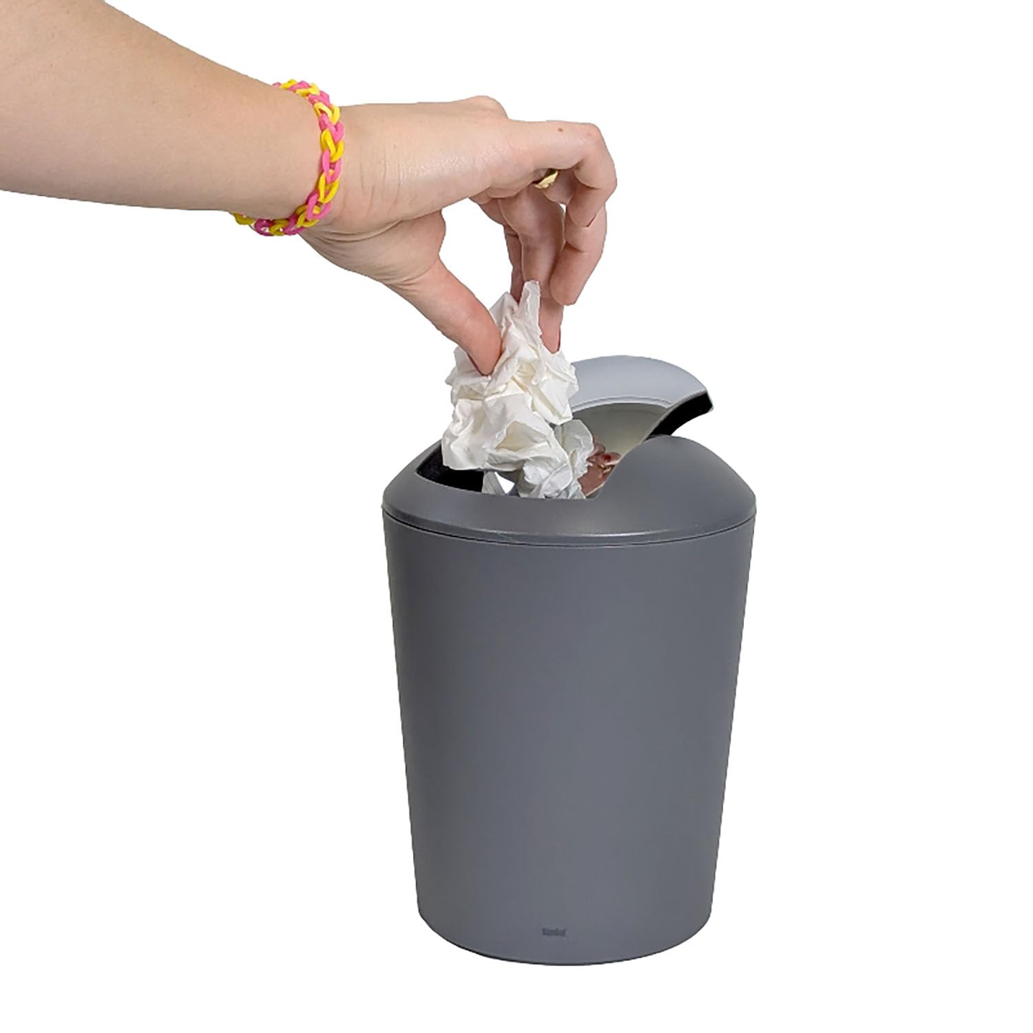 MARTA kela cestino per cosmetici grigio 1,7 l plastica con coperchio a molla