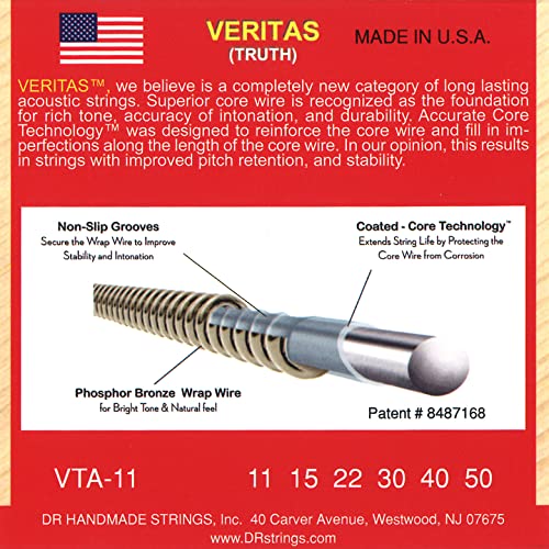 DR String VTA-11 Veritas Jeu de cordes pour guitare acoustique - Les Beatles, Paul McCartney, John Lennon, RIngo Starr, George Harrison DR String VTA-11 Veritas Jeu de cordes pour guitare acoustique – Image 4