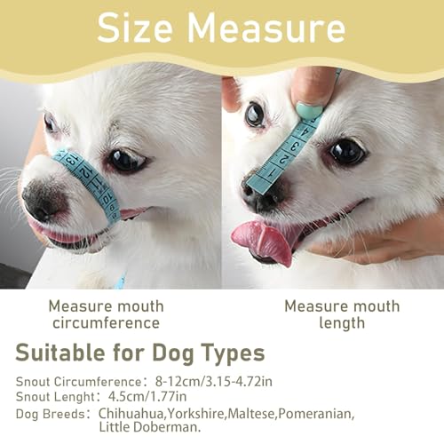 Hundemaulkorb verhindert Beißen und Fressen Bellen und Kauen, 8-13cm Verstellbarer Nylon-Maulkorb mit atmungsaktivem Netz, Hundemaulkorb für kleine bis mittelgroße Hunde, für Training und Spaziergänge