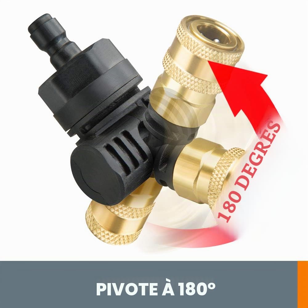 WORX WA4039 Hydroshot Adaptateur pivotant à Connexion Rapide Noir
