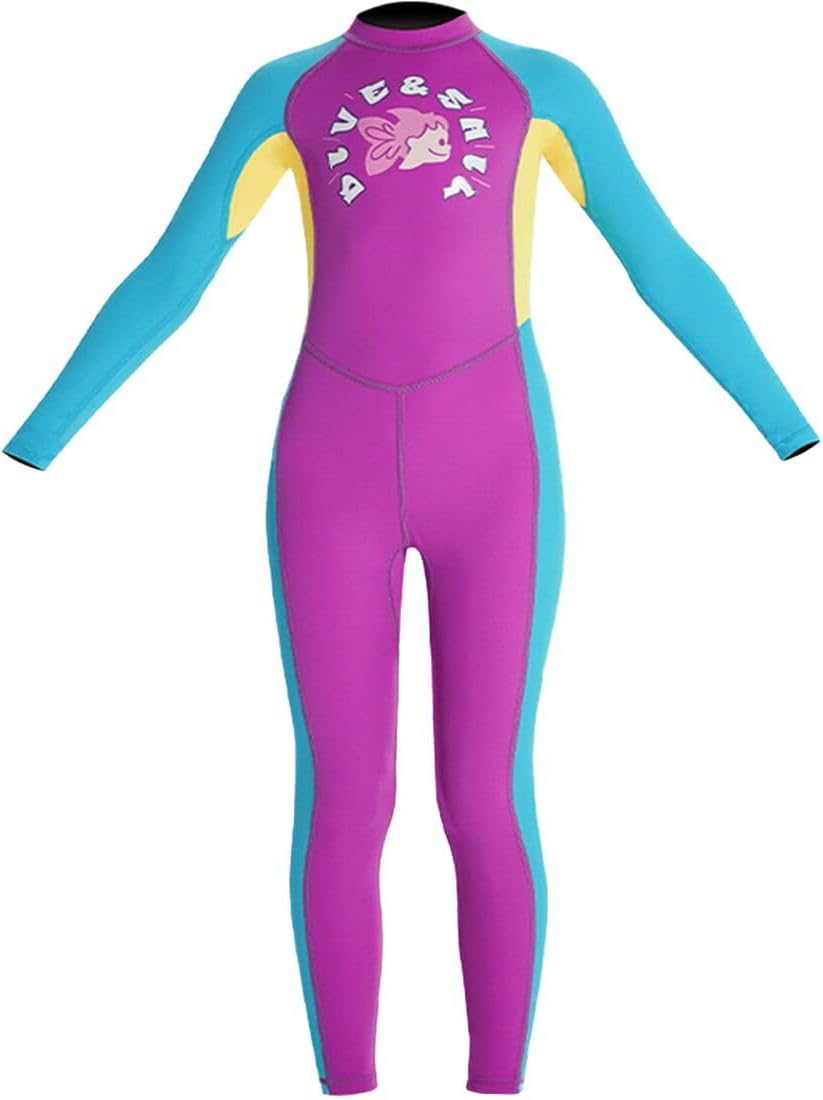 Youth Girls Boys One Piece Water Sports Sun Protection Rash Guard UPF 50+ Long Sleeves Full Suit Swimsuit Wetsuit