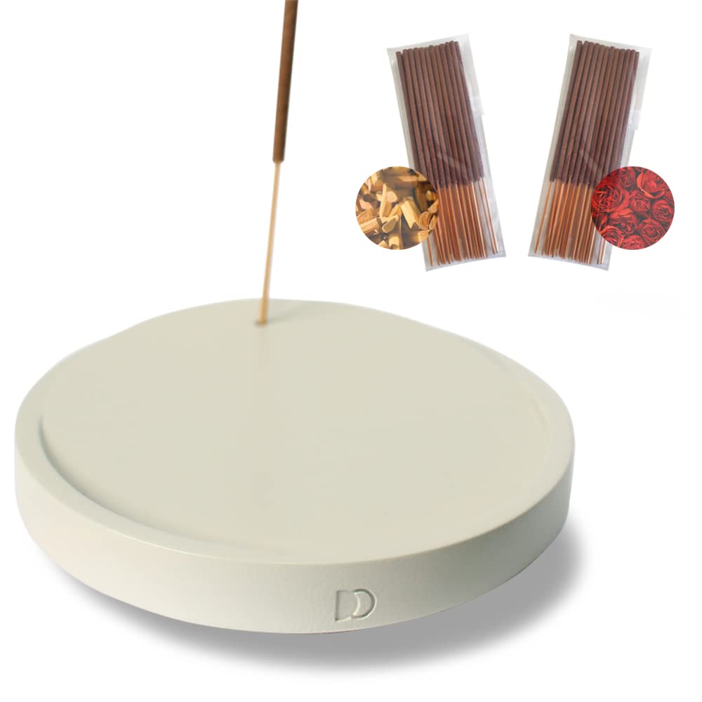 DALSTONE Incense Holder Burner with 40 Natural Oil Incense Sticks for Modern Minimalism Design Home and Room Deco (Gray Gium)