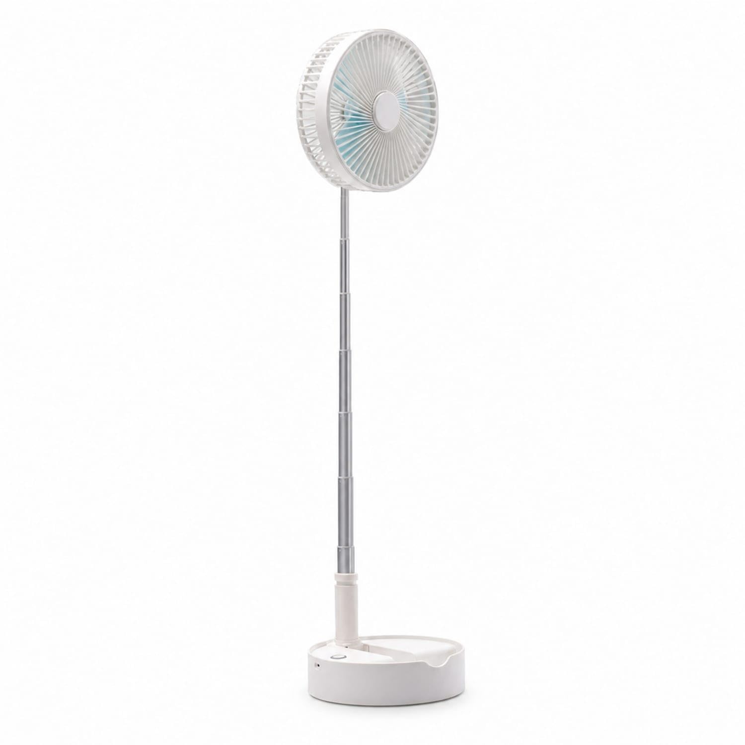 Telescoping Folding Standing Fan Portable Telescopic Fan Rechargeable USB-C for Students, Campers, Dorm Room, Office Desk, Bedroom, White, 3600mah-image-5