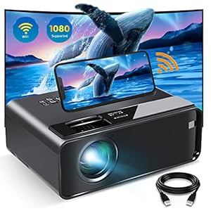 ELEPHAS Mini WiFi-projector voor iPhone, 2021 Verbeterde HD-filmprojector met synchroniseren smartphonescherm, draagbare projector ondersteunt 1080P, compatibel met iOS/Android/tv-stick en HDMI/USB/VGA