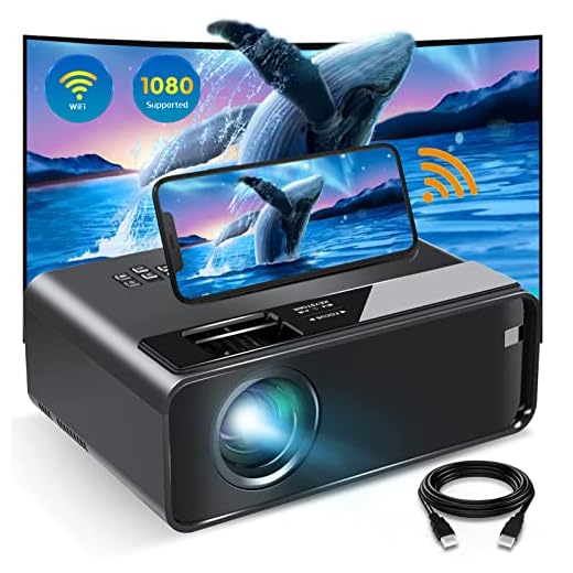 ELEPHAS Mini WiFi Projector for iPhone, 2022 Upgraded HD Movie Projector with Synchronize Smartphone Screen, Portable Projector Supports 1080P, Compatible with iOS/Android/TV Stick, and HDMI/USB/VGA