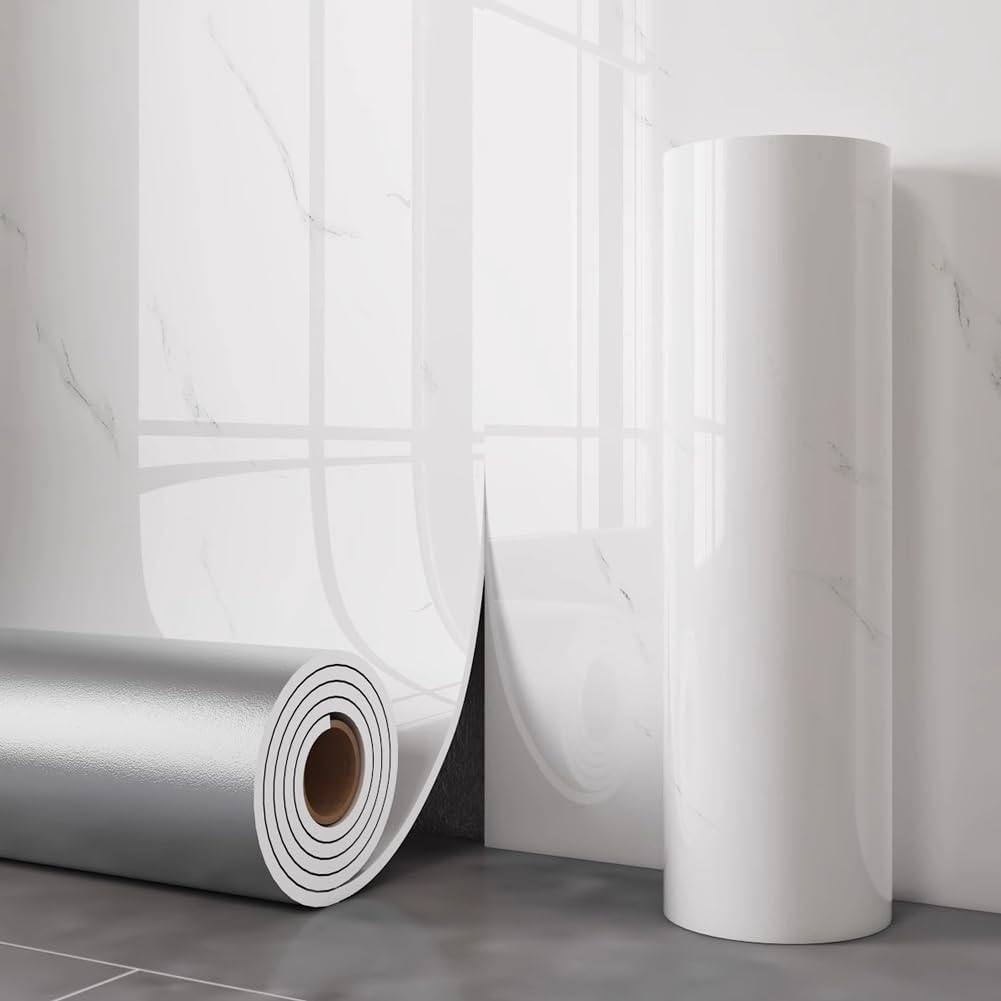 2.3mm Thick Self-Adhesive Tiles,40cm X 300cm Adhesive Tiles for Bathroom and Kitchen,Marble Design,Waterproof,Self-Adhesive Wall Panels for Furniture,Kitchen Backsplashes,H12,40x300cm