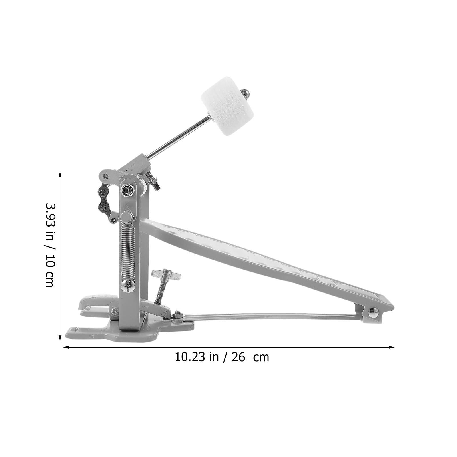 Zerodeko Pedal de Bombo para Batería de Percusión, Accesorio de Repuesto Plateado, Pieza Única Resistente para Kit de Batería, Adecuado para Mantenimiento y Uso Prolongado