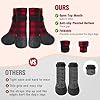 BEAUTYZOO Waterproof Dog Socks to Prevent Licking Paws, Christmas Dog Socks for Hardwood Floors Anti Slip, Puppy Boots with Grippers for Small Medium Large Senior Dogs, Red Black Plaid, XL