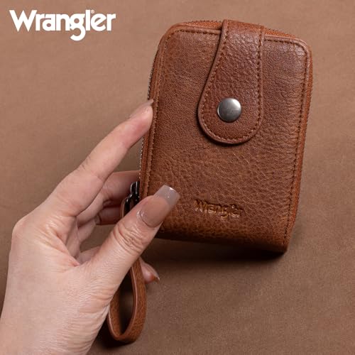 Montana West X Wrangler Rfid Card Holder Small Credit Card Wallet for Women Compact Zip Card Case Ladies Cash Wallet with Multi Credit Card Holder and ID Window3