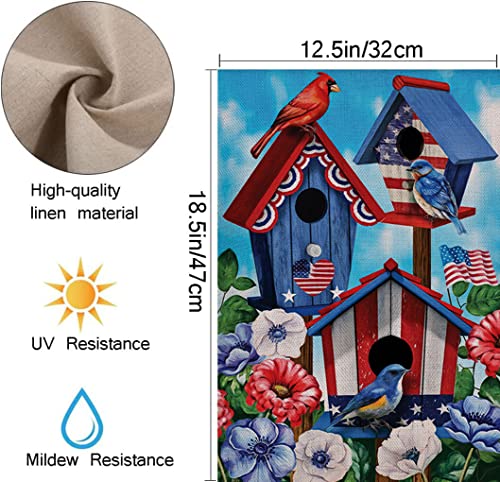 Eiazuiks 4Th Of July Patrioctic American Garden Flag Floral Spring Double Sided Vertical Rustic Farmhouse Yard Seasonal Holiday Outdoor Decor 12×18 Inch Ef071 #TOP4
