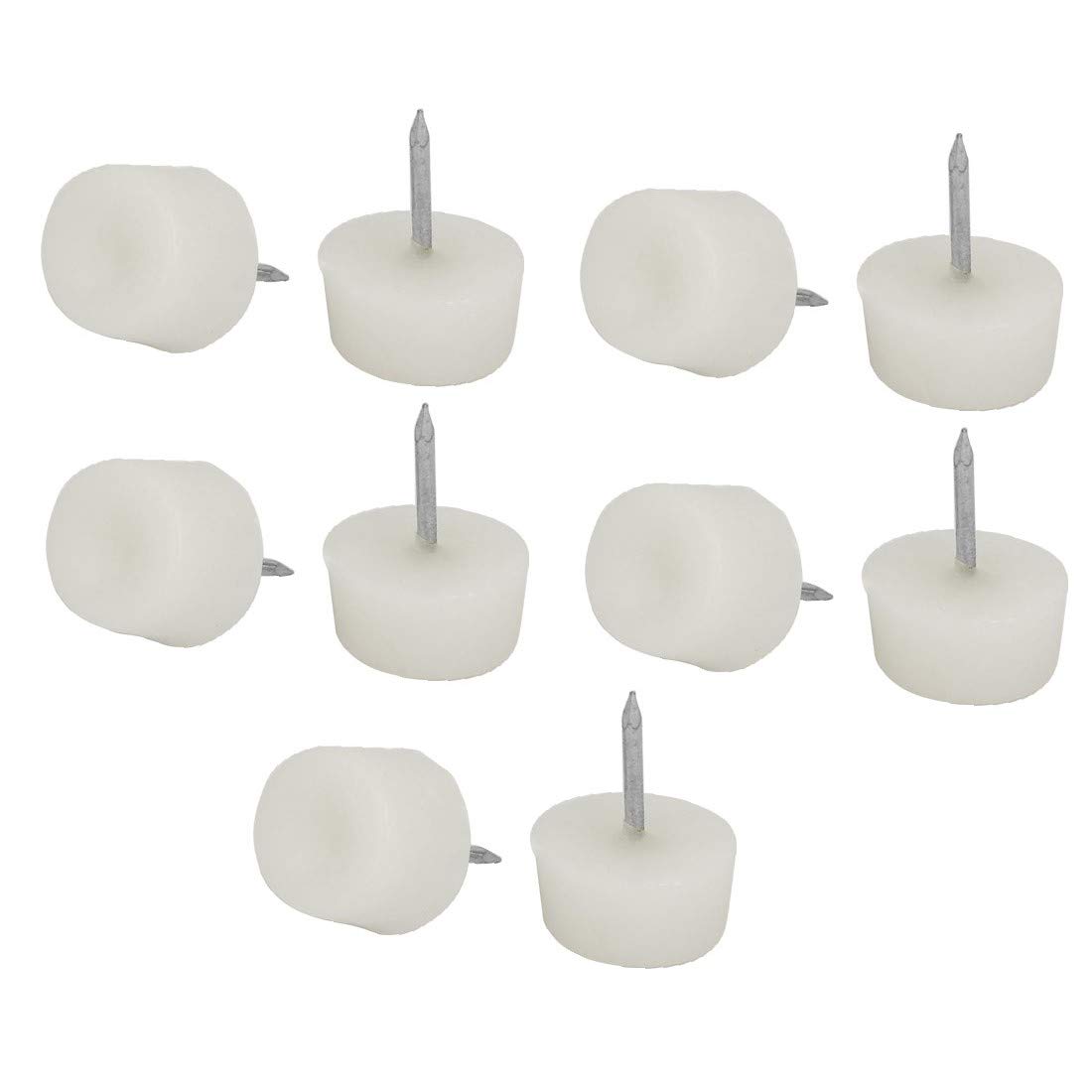 New Lon0167 Furniture Legs Featured Feet Plastic Nail-on reliable efficacy Slider Tack Glides Protector 16mm Dia 10pcs id