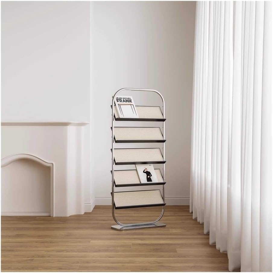 Magazine Rack, Multi-Layer Magazine Rack, Floor Display Rack for Books and Newspapers Brochure Display Stand(Black)