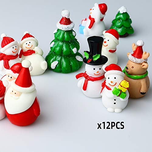 Terrific 3D Christmas Mini Ornaments Diy Snow Globes Miniature Christmas Figurines Set With 7 Snowman, 2 Santas, 2 Christams Tree And 1 Reindeer Figures For Small Craft Projects Christmas Game Pieces #TOP2