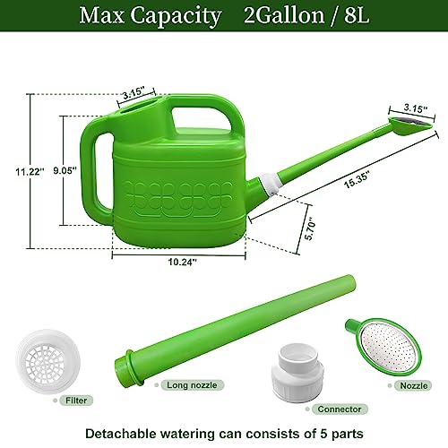 image for Qilebi 2 Gallon Watering Can for Outdoor Plants, Plant Watering Cans w
