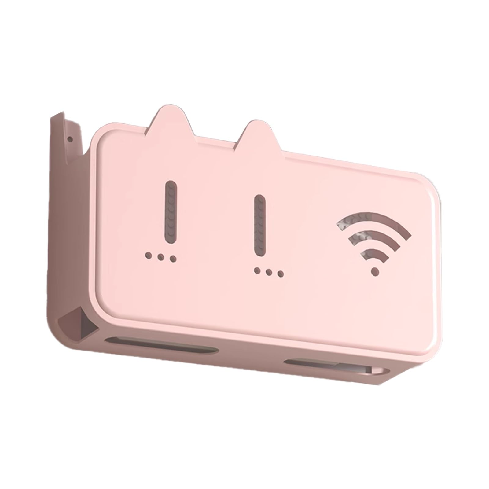 Router Organizer Shelf High-Definition Acrylic Material Small and Easy to Install No Punching Router Wall Mount for Office Home Use 9.5 * 5.7 * 2.2 in(Pink)