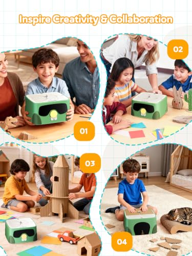 Image of BEAVERBOT Kids Cardboard Cutter Tool - Safe DIY Construction Kit for Children Ages 3+, Educational STEM Craft Toy for Boys & Girls, Creative Art and Building Project Set, Green