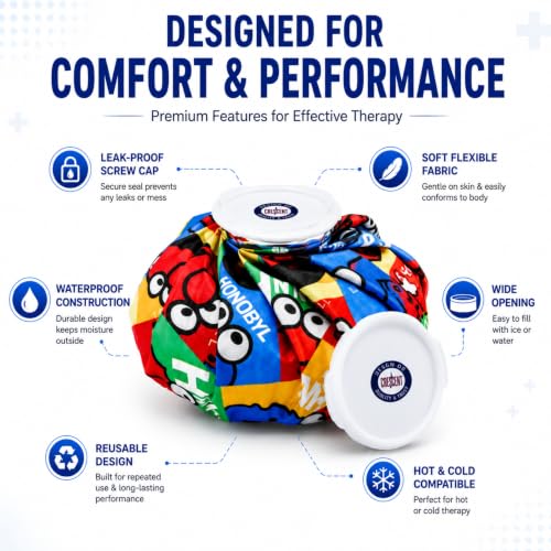 Image of 2000ML Rubber Hot Water Bag & 9 Inch Hot and Cold Ice Pack Combo | Leak Proof Material| Leak-Proof Screw Cap| Reusable Design and fabric| Hot and Cold Compatible