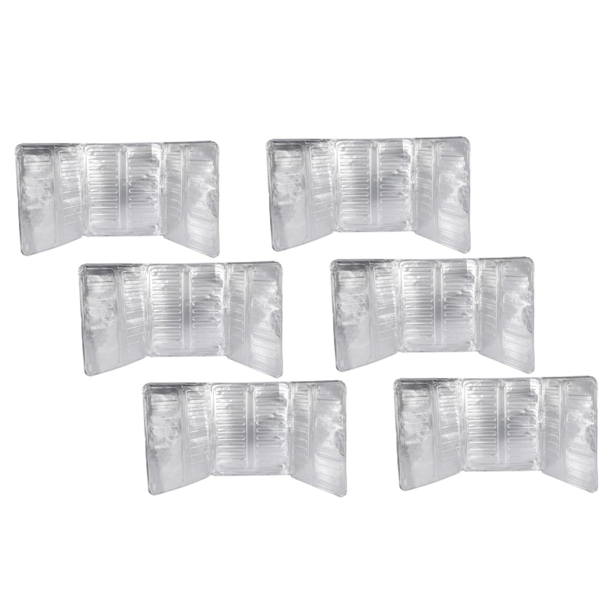 BESTYASH 6Pcs Oil Aluminum Foil Baffles for Cooking Splatter Protection Splash Heat Insulation Plates for Home Kitchen Use Silver
