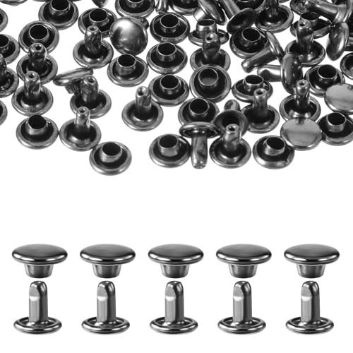 Qianyu 596926_1_00WJV2IJ 200 Pcs Leather Rivet Double Round Caps Metal Tubular Studs Cloths Diy Decorations cover