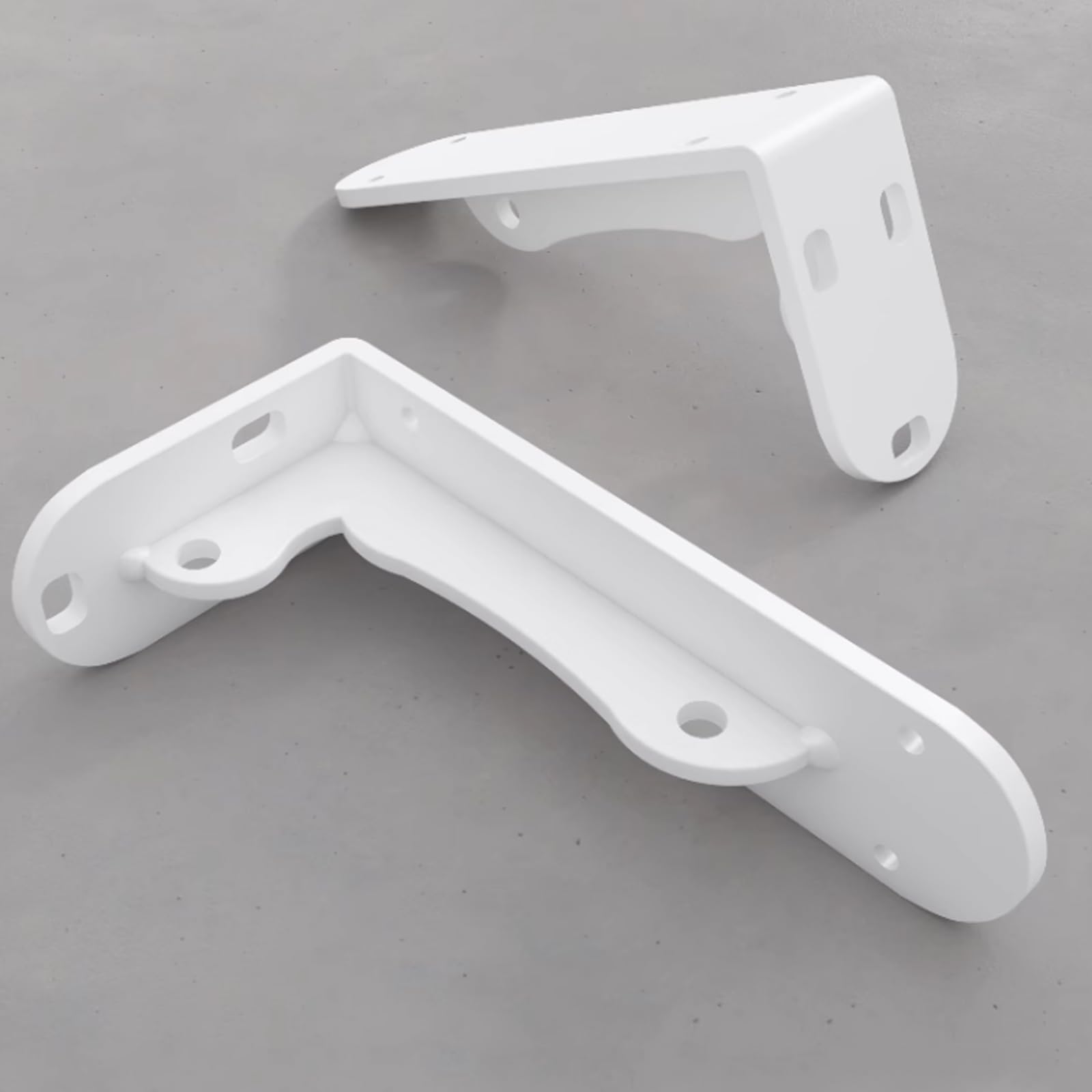 2x Staffe per Mensole da Parete,Staffa Triangolare Supporti per Mensole,Staffa per Mensola Pesanti,Reggimensola Ferro,per Libri Scaffale,Garage,Cucina,con Viti,Bianco (55cm x 15cm)