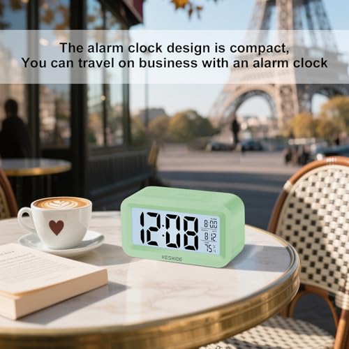 Image of Travel Digital Alarm Clock,Battery Operated with Backlight, Indoor Temperature, Desk Small Clock,Snooze Model,12 /24H Display for Bedrooms Heavy Sleepers Kids Travel Bathroom
