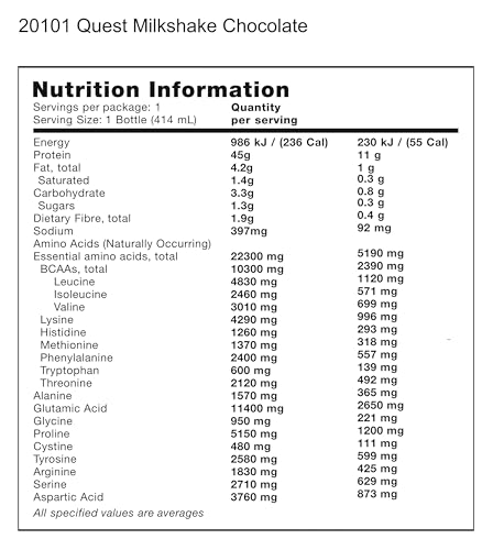 Image of Quest Nutrition Chocolate Protein Shake,45g Protein,2g Sugar,4g Net Carbs,Ready to Drink,Gluten Free,(Pack of 24)