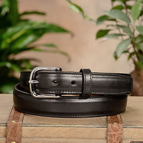 Bullhide Belts Mens Leather Belt For Casual Dress, 1.25" Wide, Black, 38 Inches #TOP2