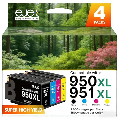 ejet 950XL and 951XL Ink Cartridges Combo Pack Compatible for HP 950...