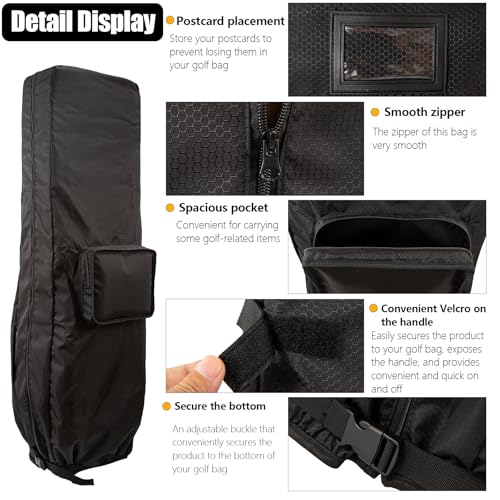 Golf Bag Travel Rain Cover,Golf Bag Rain Cover,Premium Waterproof Lightweight Foldable Easy-clean Durabale Dustproof Protection Traveling Club Covers Airplane Carts Travel Universal Fit - Image 3