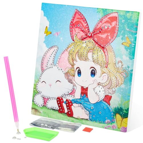 Image of PATPAT Diamond Art Kits with Pearl for Kids, DIY Cute Stitch Diamond Painting Kit for Kids Crafting Activities, Creative Diamonds Artwork for Children's Art Projects and Family Fun Time
