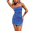Glitter Sequin Dress for Women V-Ne...