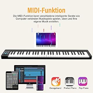 Clavier de Piano 61 Touches Support MIDI et Bluetooth Pianos Portables pour Débutant Numérique Clavier de Piano avec sac… - Les Beatles, Paul McCartney, John Lennon, RIngo Starr, George Harrison Clavier de Piano 61 Touches Support MIDI et Bluetooth Pianos Portables pour Débutant Numérique Clavier de Piano avec sac… – Image 2